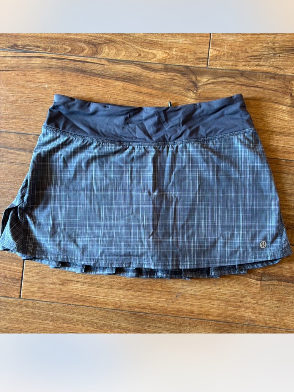 lululemon athletica Navy Plaid Athletic Skirt